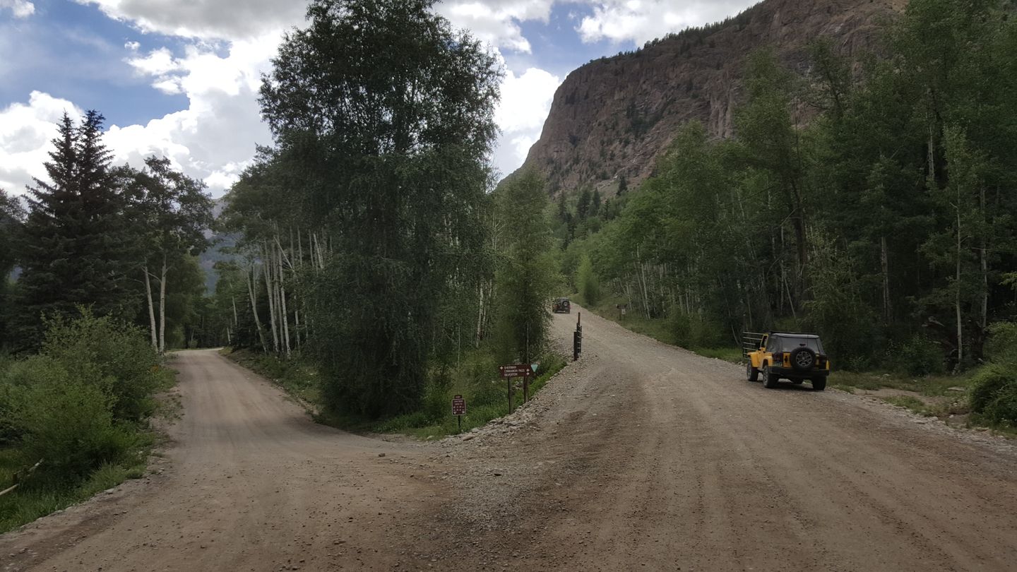 Cinnamon Pass - Waypoint 9: Intersection with Sherman Road (CR 35) and Seasonal Gate