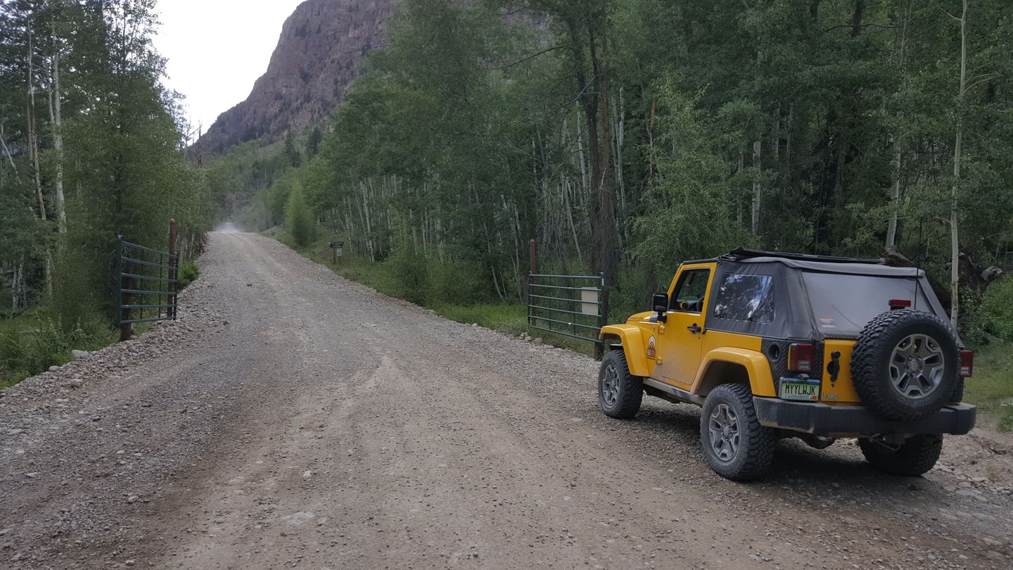 Cinnamon Pass - Waypoint 9: Intersection with Sherman Road (CR 35) and Seasonal Gate