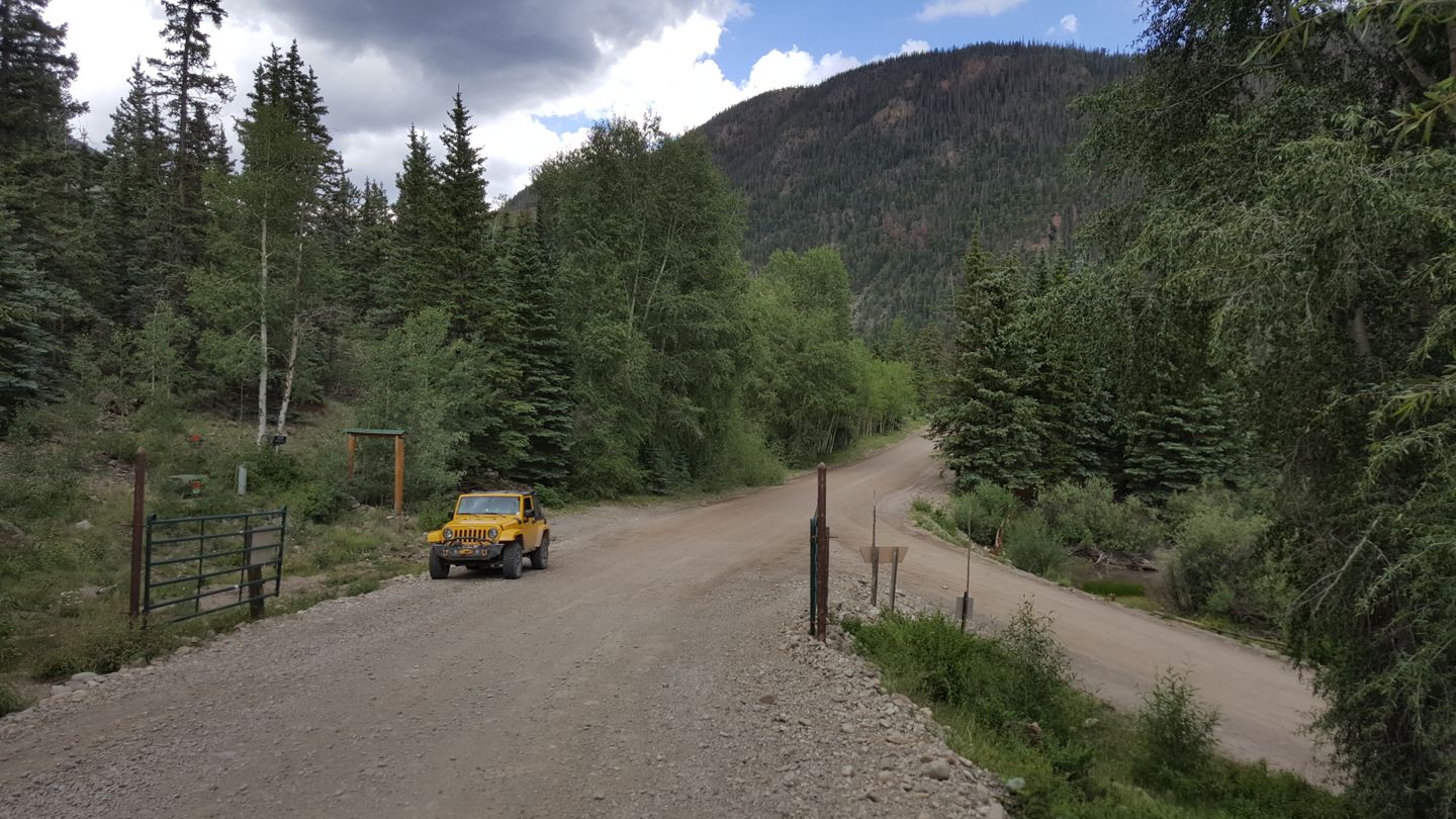 Cinnamon Pass - Waypoint 9: Intersection with Sherman Road (CR 35) and Seasonal Gate